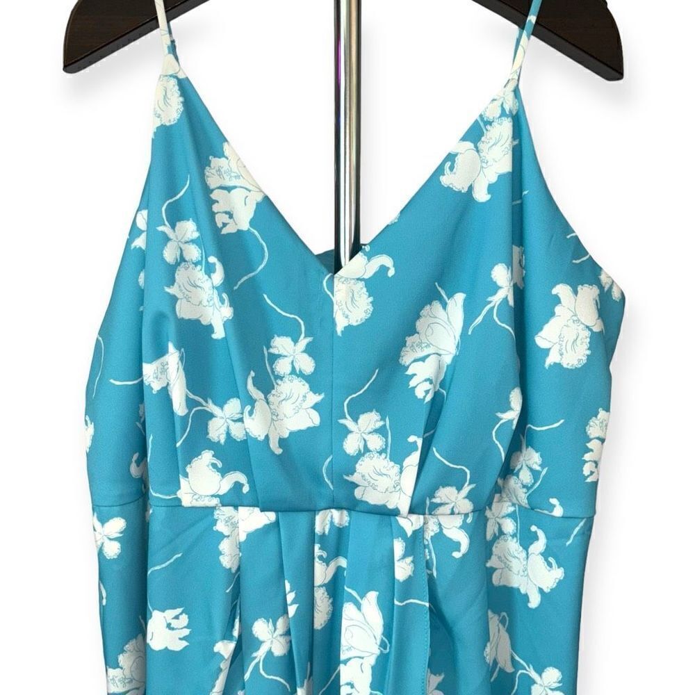 CHELSEA 28 Floral Faux Wrap Dress In Teal-White Melt Size 1X NEW - Picture 5 of 16